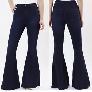 Kancan signature Estilo high rise bell bottom dark denim stretch jeans 11/29